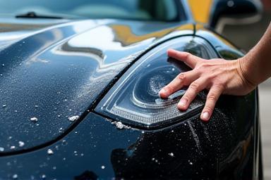 Lavage minutieux d’une carrosserie noire