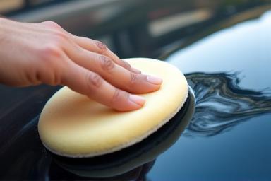 Application de cire protectrice sur une carrosserie